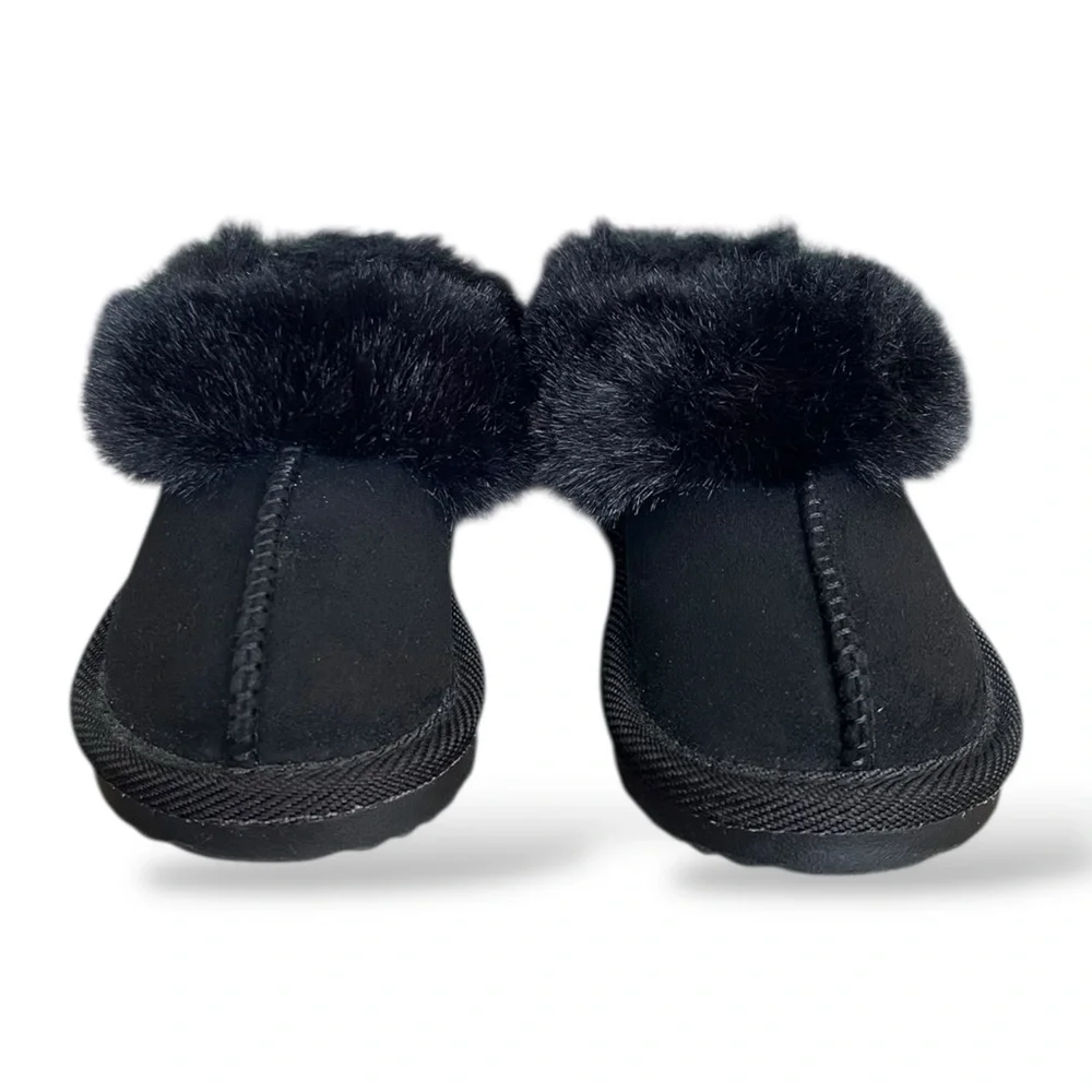 Target Cat & Jack Toddler Piper Faux Fur Cuff Scuff Slippers, 5